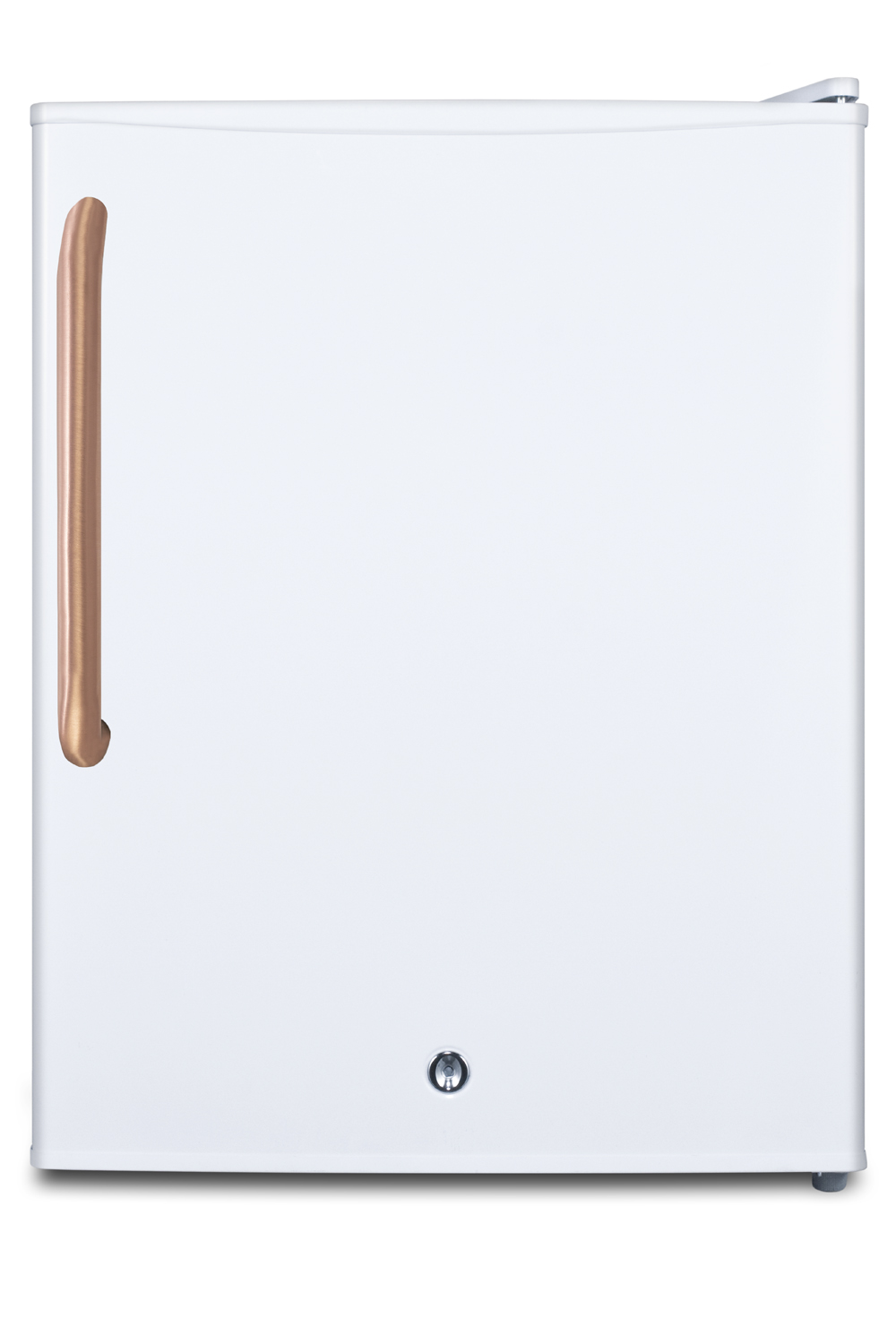 Compact manual defrost all-freezer for medical/general purpose use, with pure copper handle, lock, and factory-reversible door